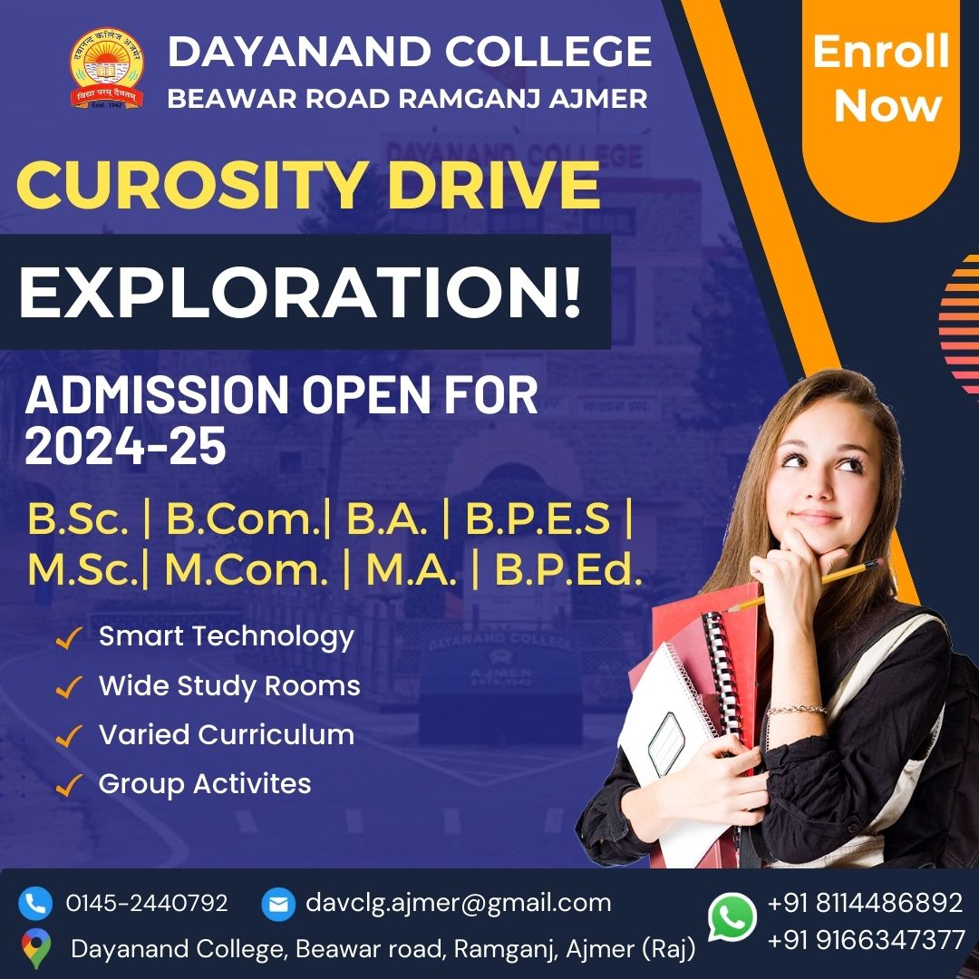 Dayanand College Ajmer | https://www.davajmer.org/notification/admission-open