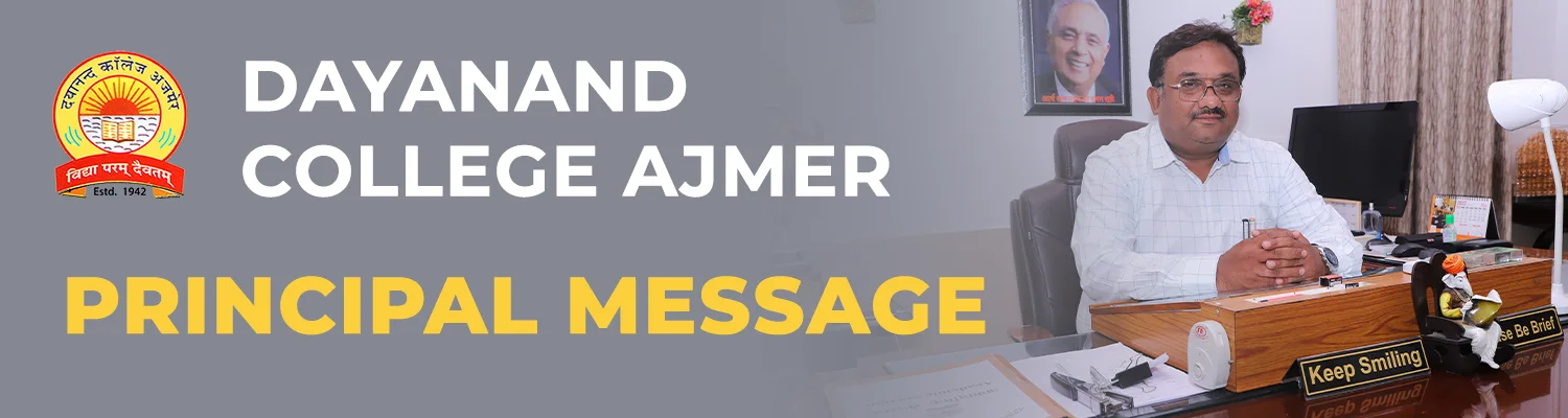 Pricepal Message About Us | Principal Message | DAV College Ajmer